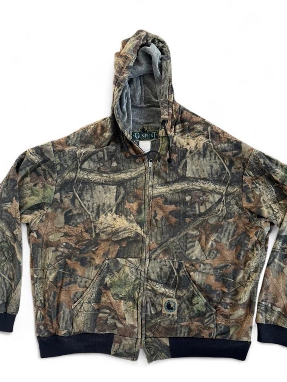Vintage Berne Apparel Gunfljnt Realtree Camo Zip-Up Hooded Sweatshirt